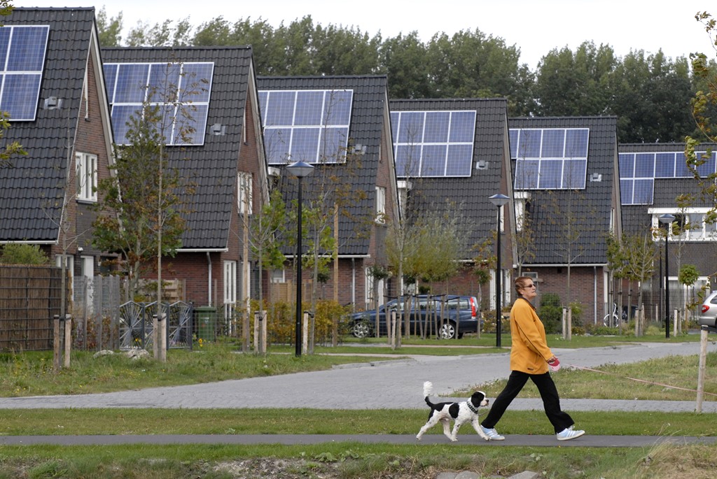 Woningen met zonnepanelen